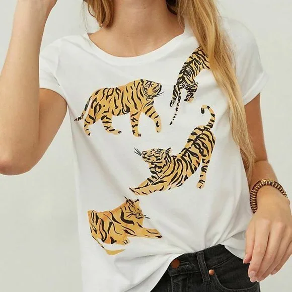 NEW Anthropologie Tigers Graphic Tee - Picture 4 of 5